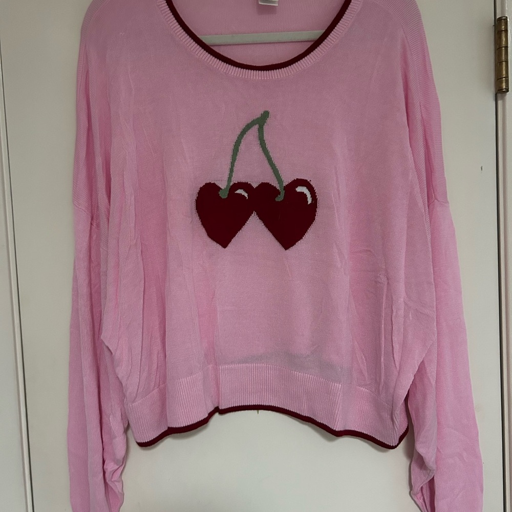 Victoria's Secret Pink Sweater with Cherry Design